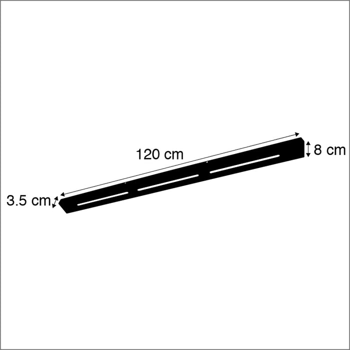 QAZQA Plafondplaat zwart 120cm voor 2, 3 of 5 hanglampen