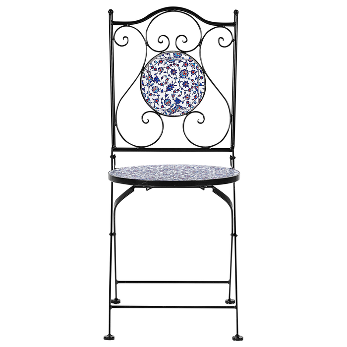 Beliani - CAMPRENA - Tuinstoel set van 2 - Zwart - Metaal