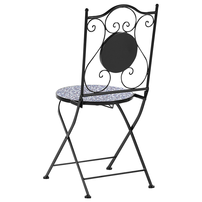 Beliani - CAMPRENA - Tuinstoel set van 2 - Zwart - Metaal