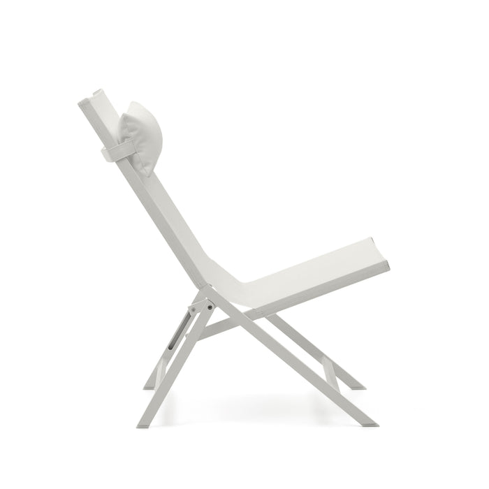 Kave Home - Canutells opvouwbare aluminium stoel met lichtgrijze