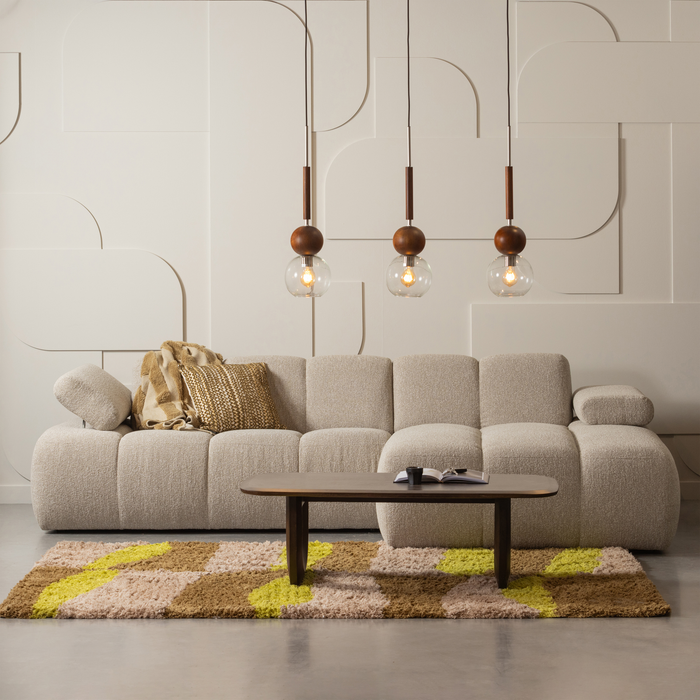 WOOOD vloerkleed grafisch dessin Musa - Naturel|Geel - 170x240 cm