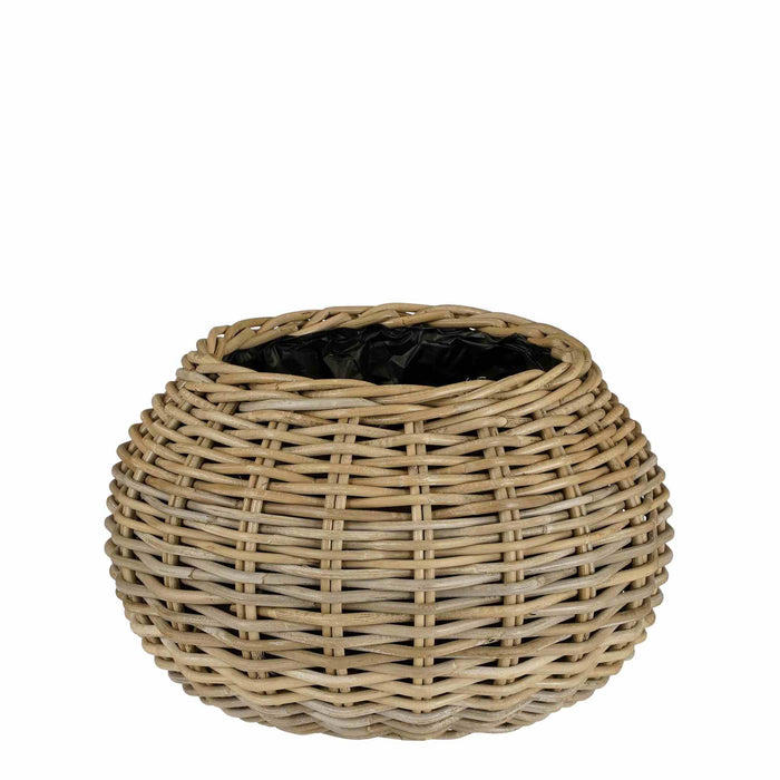 Mica Decorations Plantenbak Marcia - 43x43x30 cm - Rotan - Grijs
