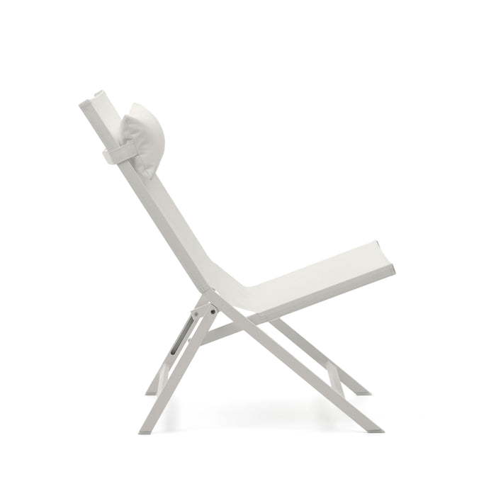 Kave Home - Canutells opvouwbare aluminium stoel met lichtgrijze