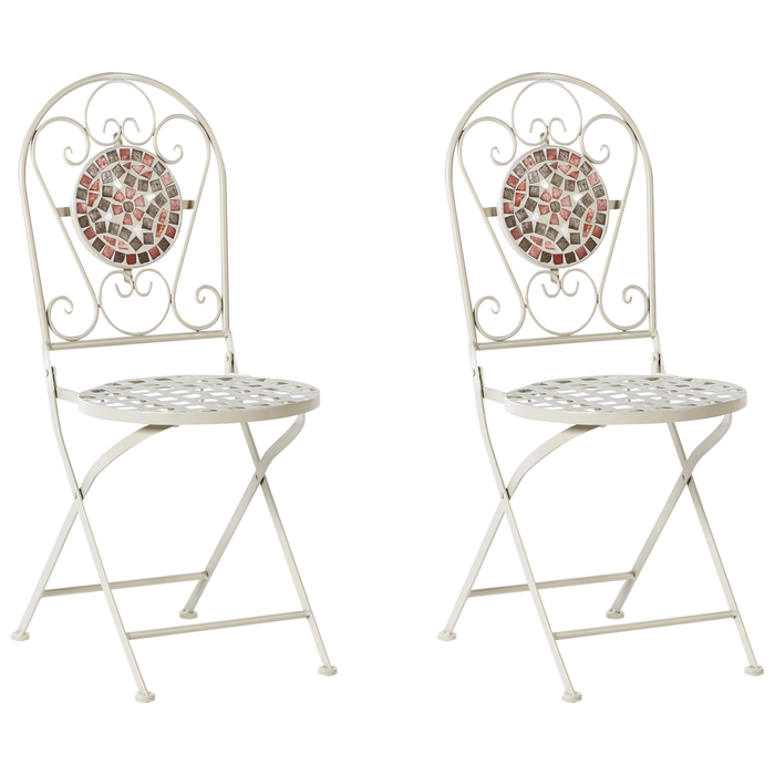 Beliani - SPELLO - Tuinstoel set van 2 - Wit - Metaal