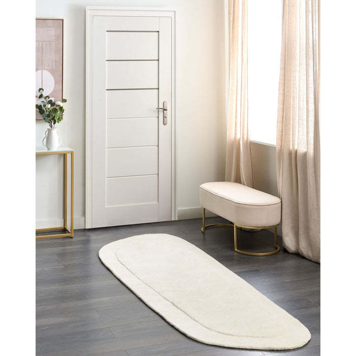 Beliani - BERANI - Vloerkleed - Lichtbeige - 80 x 250 cm - Viscose