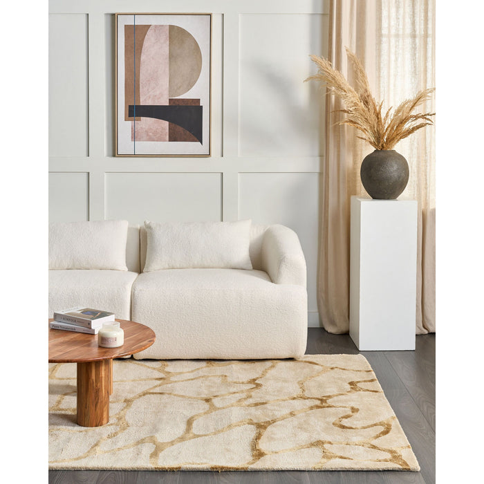 Beliani - MAKOLA - Vloerkleed - Beige - 160 x 230 cm - Viscose