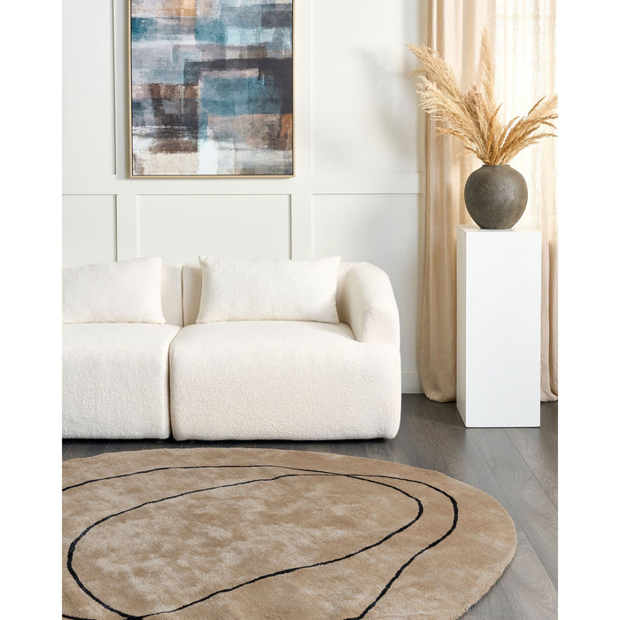 Beliani - DIGRI - Vloerkleed - Beige - 200 cm - Viscose