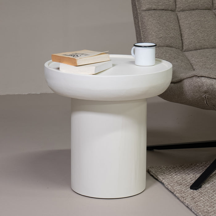 Giga Meubel - Salontafel Rond 50cm - Beige Beton Ciré - Joyce