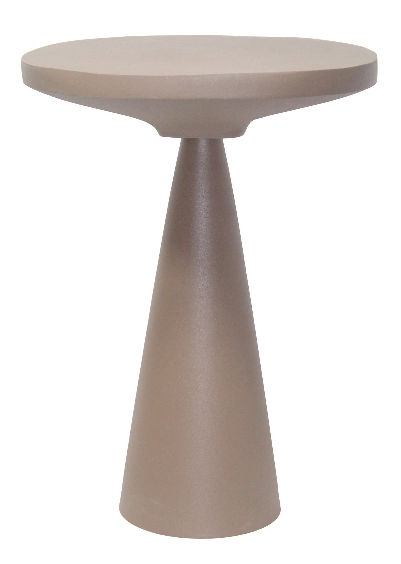 Giga Meubel - Bijzettafel Rond - Taupe Aluminium - 44x44x60cm - Elice