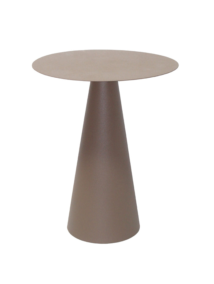 Giga Meubel - Bijzettafel Rond - Metaal Taupe - 38x38x47cm - Faye