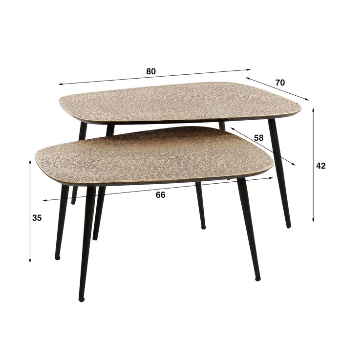 Giga Meubel - Salontafel Organisch - Metaal Brons - 80x70x35cm
