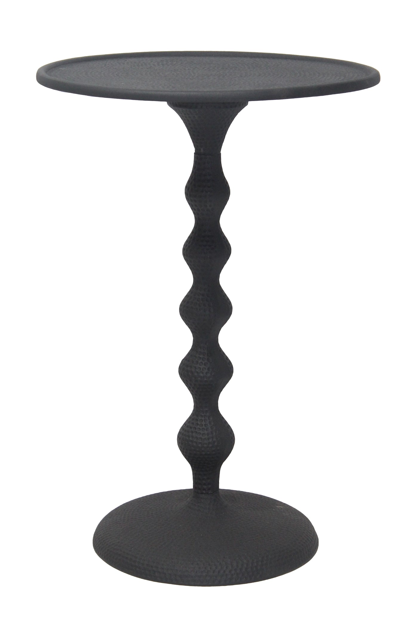 Giga Meubel - Bijzettafel Rond - Zwart Aluminium - 38x38x56cm - Fresia