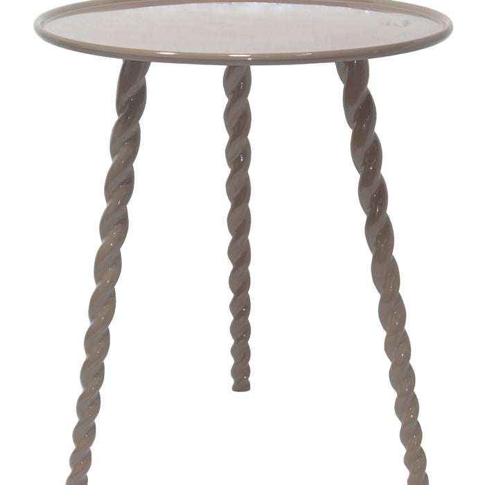 Giga Meubel - Bijzettafel Rond - Taupe - 45,5x45,5x50cm - Santi