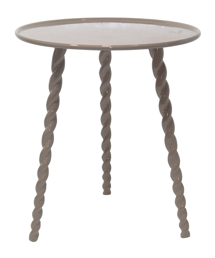 Giga Meubel - Bijzettafel Rond - Taupe - 45,5x45,5x50cm - Santi