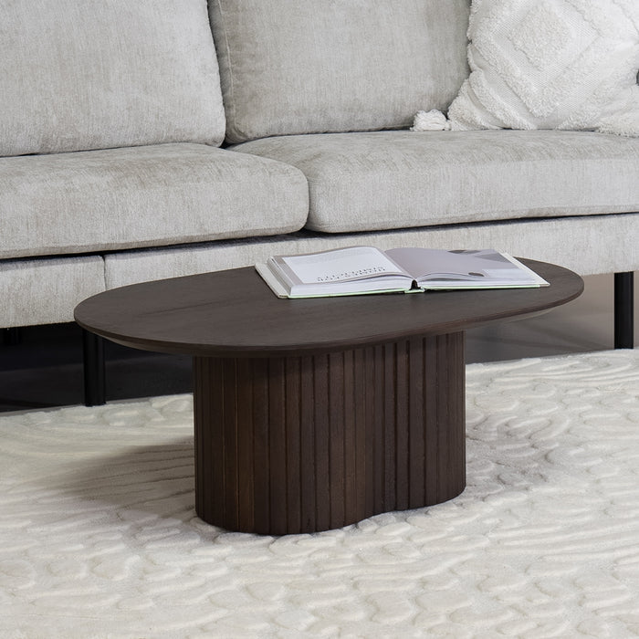 Giga Meubel - Salontafel Ovaal 90cm - Donkerbruin Mangohout - Ava