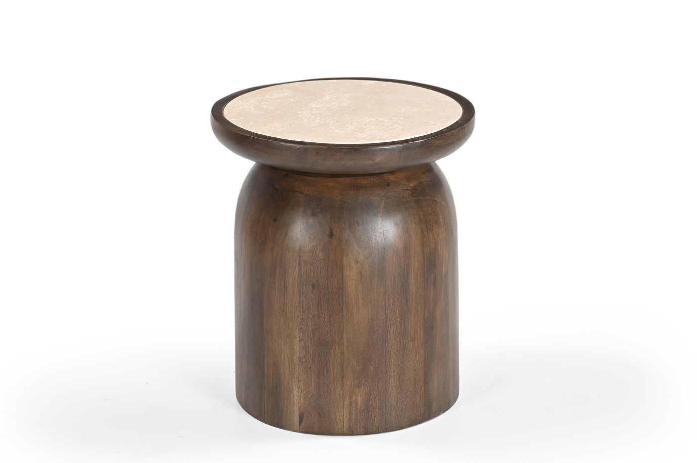 Giga Meubel - Salontafel Rond Ø38cm - Bruin Marmer - Kaja