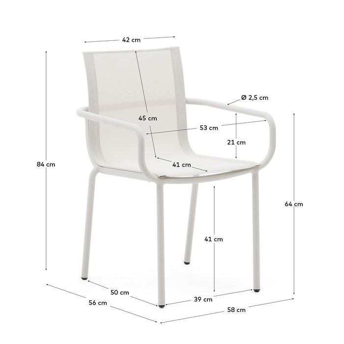 Kave Home - Galdana stapelbare buitenstoel van aluminium met