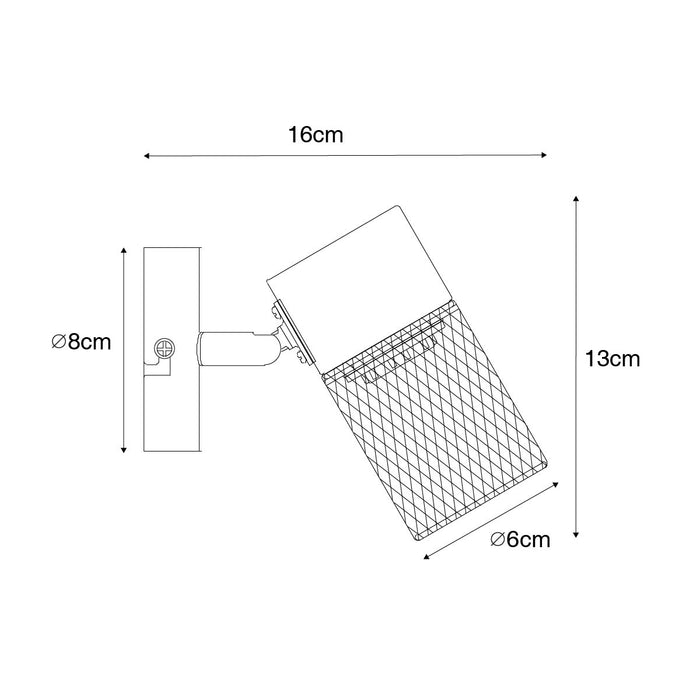 QAZQA Industriële spot zwart verstelbaar - Jim