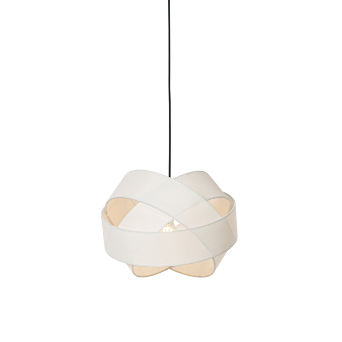 QAZQA Moderne hanglamp wit met zwart - Cloth