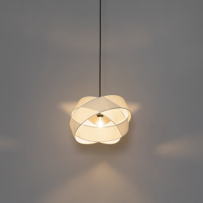 QAZQA Moderne hanglamp wit met zwart - Cloth