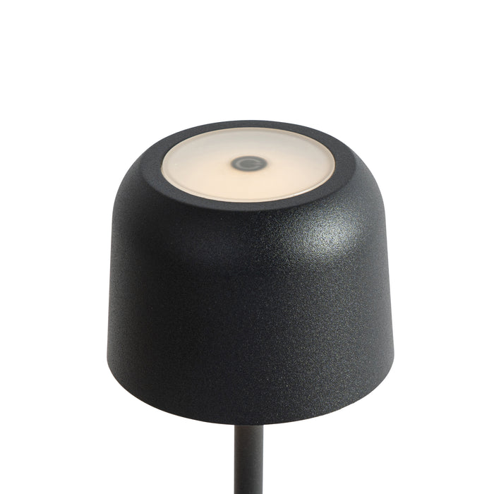 QAZQA Tafellamp mushroom zwart oplaadbaar incl. laadstation - Raika