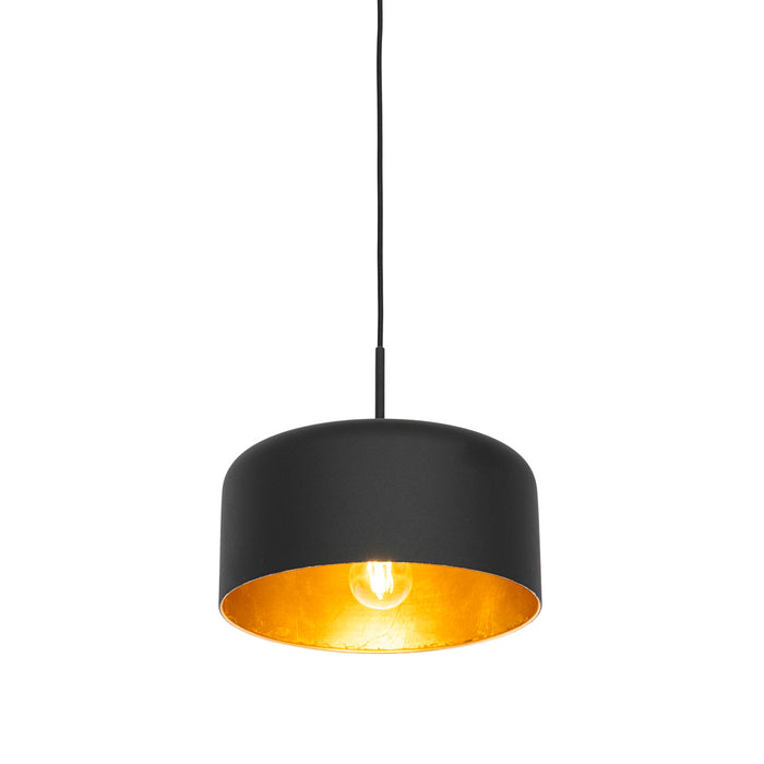 QAZQA Retro hanglamp zwart met gouden binnenkant - Jinte