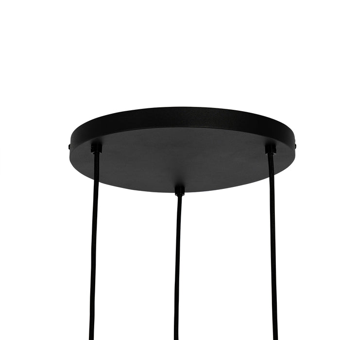 QAZQA Oosterse hanglamp bamboe met zwart 3-lichts - Yvonne