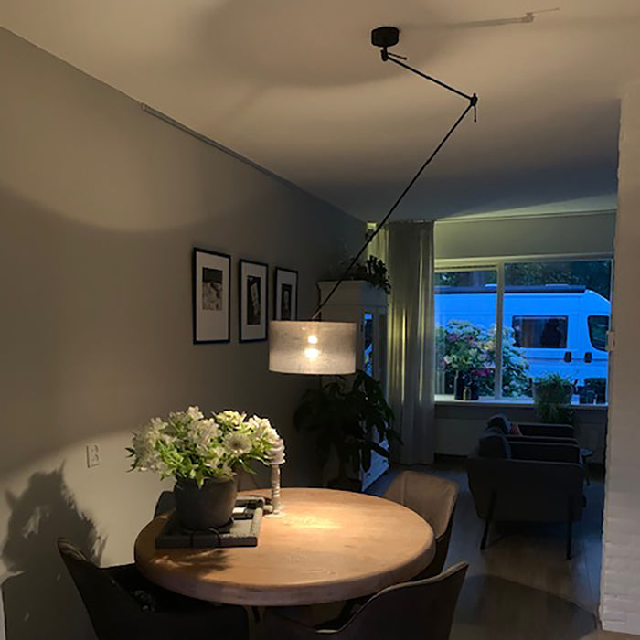 QAZQA Smart hanglamp zwart met kap donkergrijs 35 cm incl. Wifi A60 -