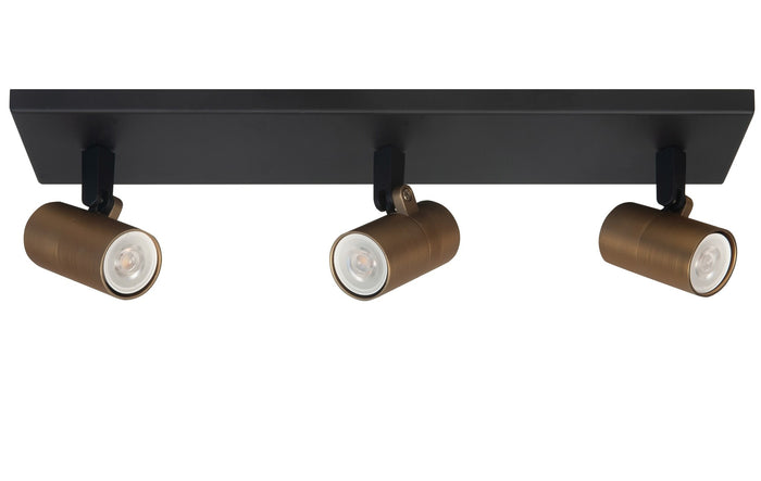 Highlight Spot Piccolo Zwart-Goud GU10 mini 35mm  3-Lichts Balk