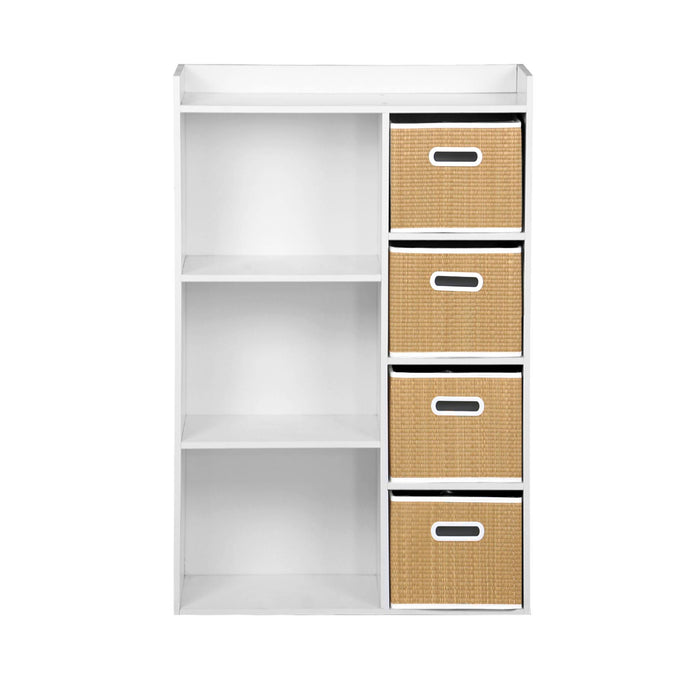 sweeek - Kinderopbergmeubel met 4 plantenvezelmanden