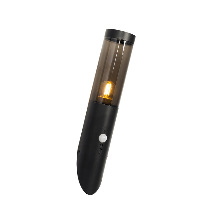 QAZQA Moderne buiten wandlamp zwart met bewegingssensor IP44 - Rox