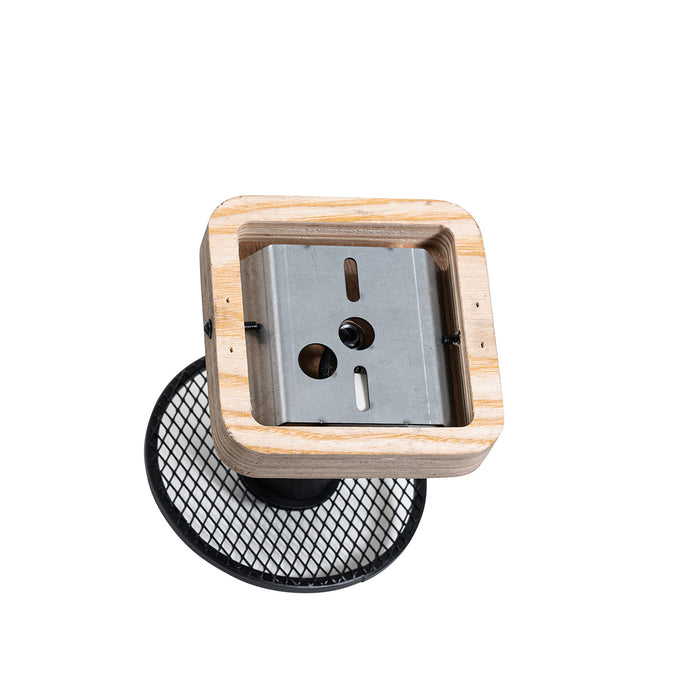 QAZQA Industriële plafondspot zwart met hout - Jasmijn