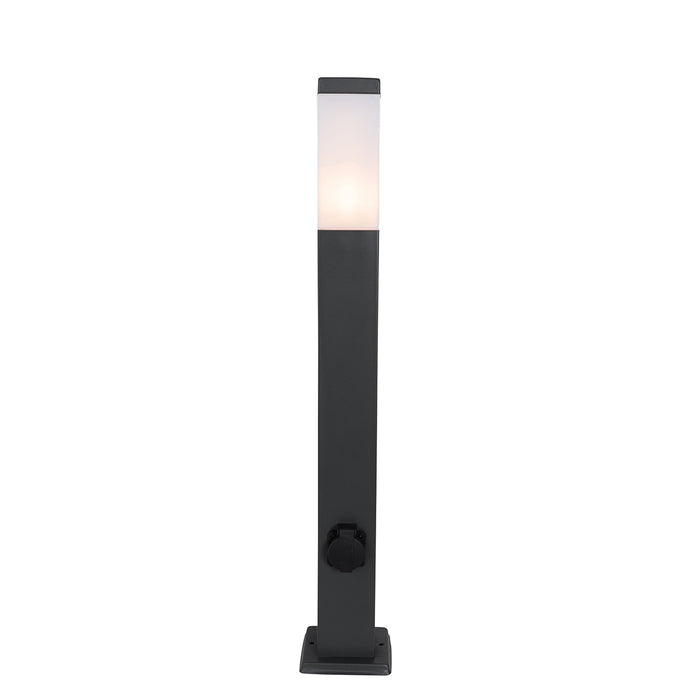 QAZQA Buitenlamp donkergrijs 80 cm met stopcontact IP44 - Malios