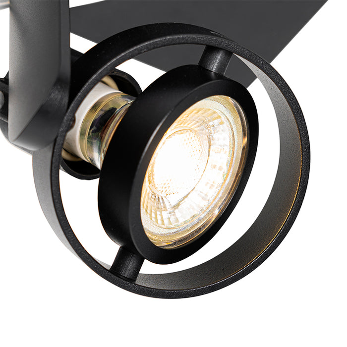 QAZQA Moderne plafondspot zwart draai- en kantelbaar GU10 50mm -