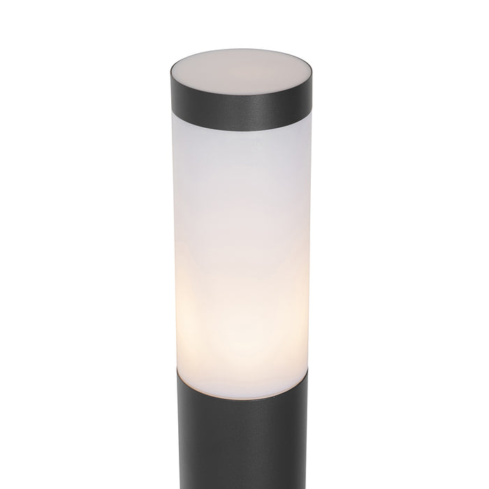 QAZQA Moderne buitenlamp paal donkergrijs met opaal 110 cm IP44 - Rox