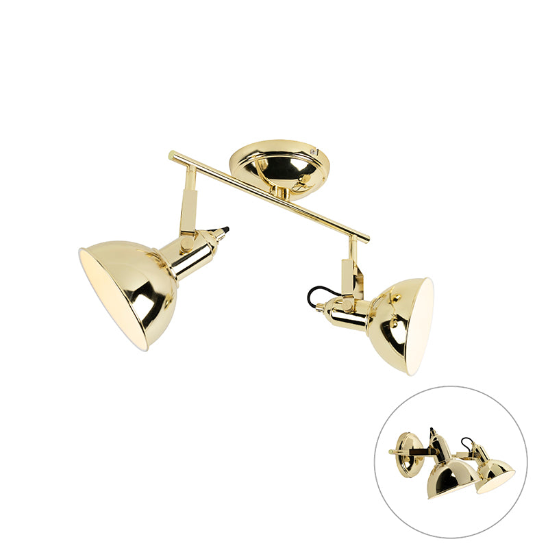 QAZQA Art Deco plafondspot goud 2-lichts - Tommy