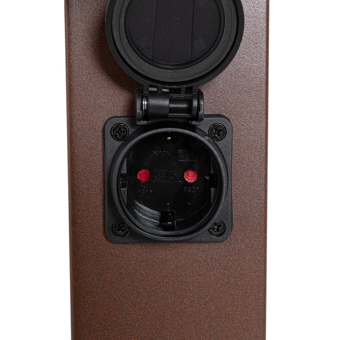 QAZQA Buitenlamp roestbruin 80 cm met stopcontact IP44 - Malios