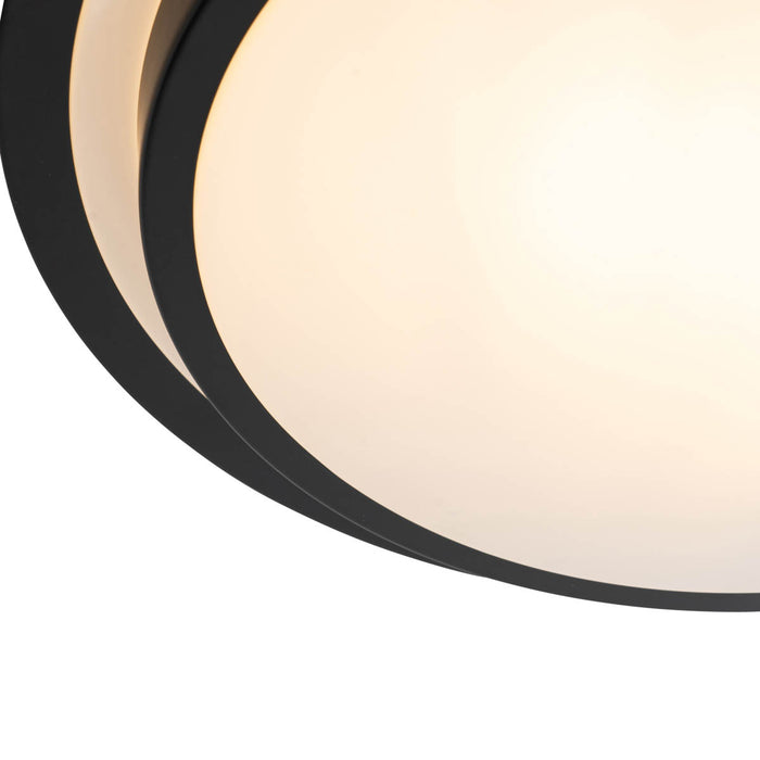 QAZQA Moderne plafondlamp zwart met wit 35 cm IP44 - Walden