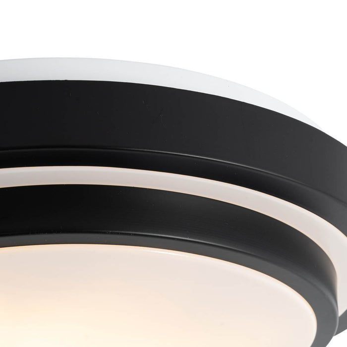 QAZQA Moderne plafondlamp zwart met wit 35 cm IP44 - Walden