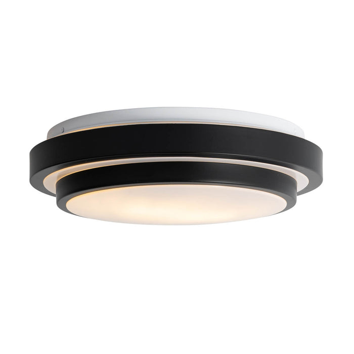 QAZQA Moderne plafondlamp zwart met wit 35 cm IP44 - Walden