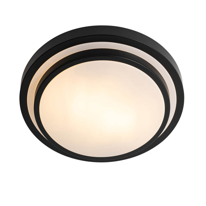 QAZQA Moderne plafondlamp zwart met wit 35 cm IP44 - Walden