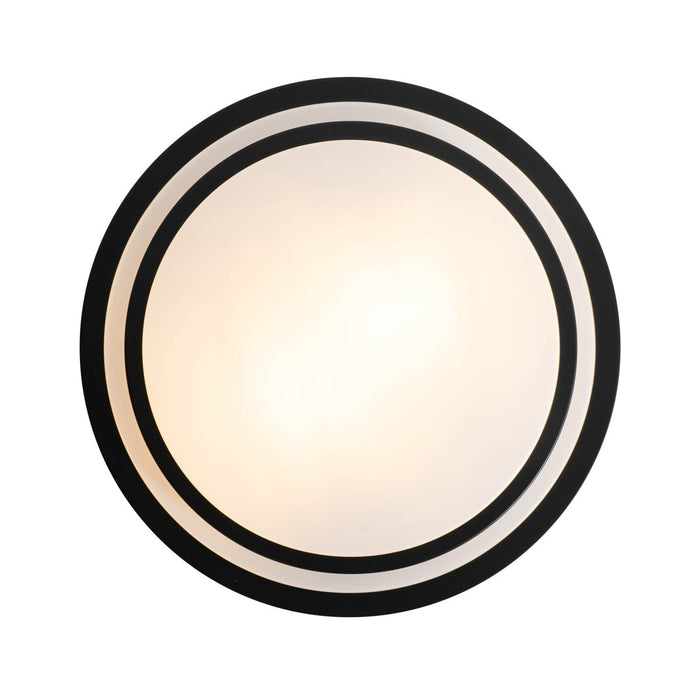 QAZQA Moderne plafondlamp zwart met wit 35 cm IP44 - Walden