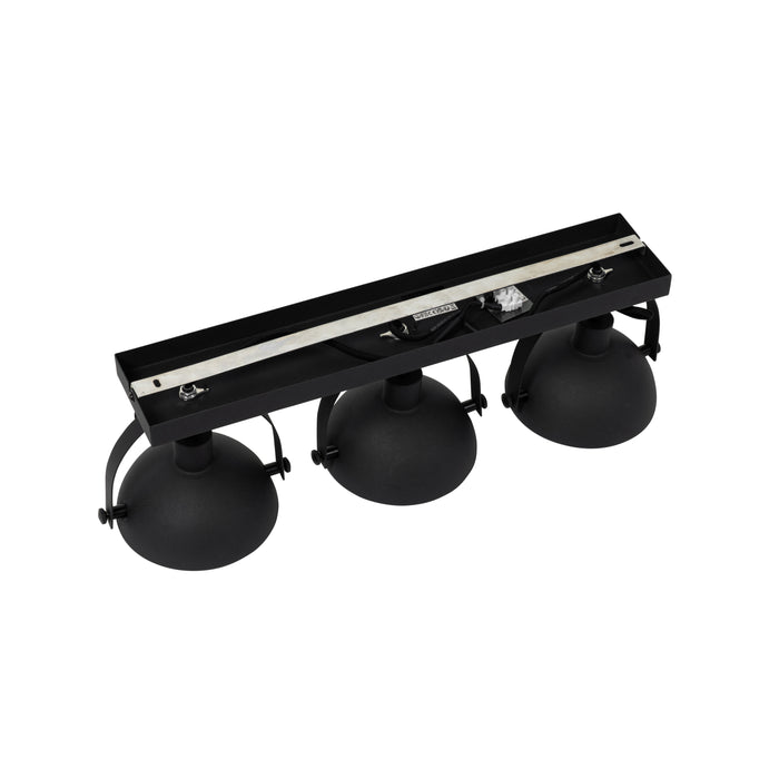 QAZQA Industriële plafondlamp zwart met goud 3-lichts verstelbaar -