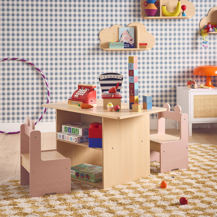 sweeek - Kindertafel + 2 stoelen, met planken