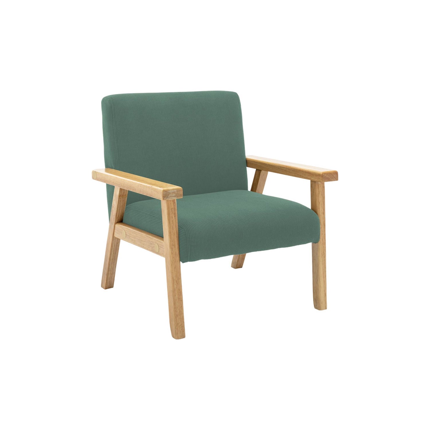 sweeek - Scandinavische kinderfauteuil in corduroy en rubberhout