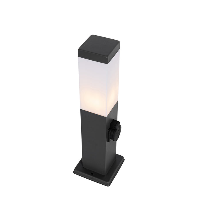 QAZQA Buitenlamp donkergrijs 45 cm met stopcontact IP44 - Malios