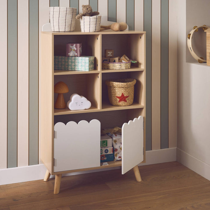 sweeek - Kinderboekenkast met 2 deuren en 4 planken