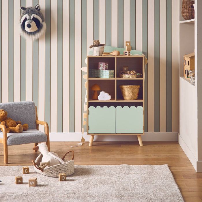 sweeek - Kinderboekenkast met 2 deuren en 4 planken