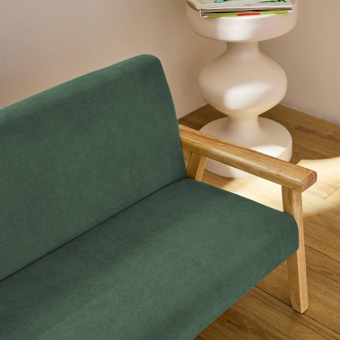 sweeek - 2-zits kinderbank in velours en rubberhout