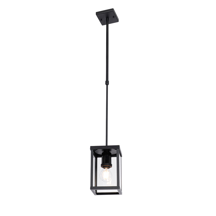 QAZQA Industriële buiten hanglamp zwart IP44 - Charlois